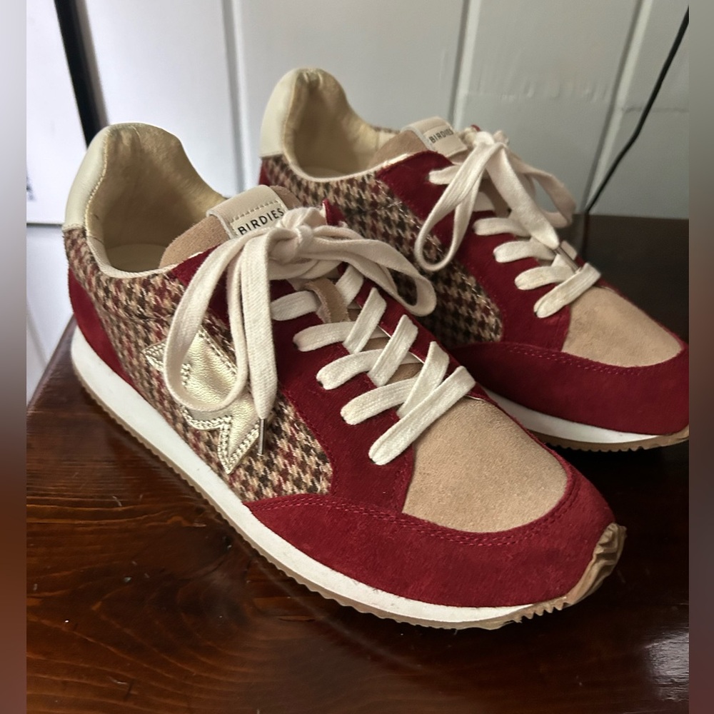 Birdies | Roadrunner Sneakers Red Primary Plaid Size 8.5